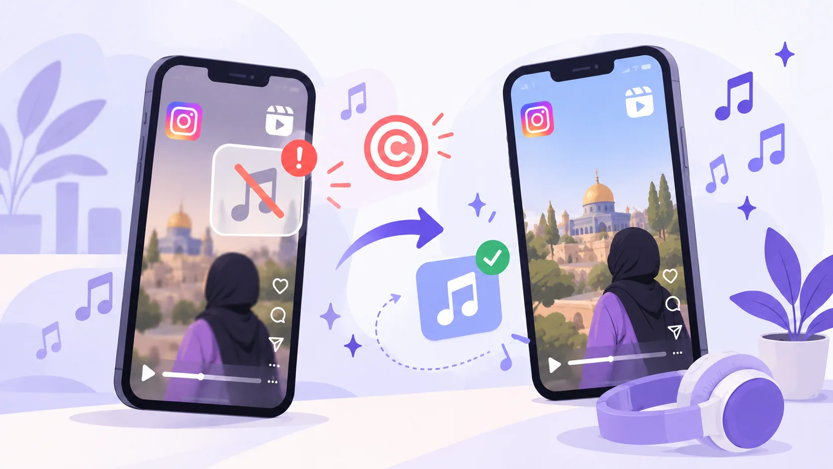 تصویر شاخص حل مشکل کپی رایت موزیک در اینستاگرام [ دلیل بلاک شدن صدا + راه‌حل‌ها ]