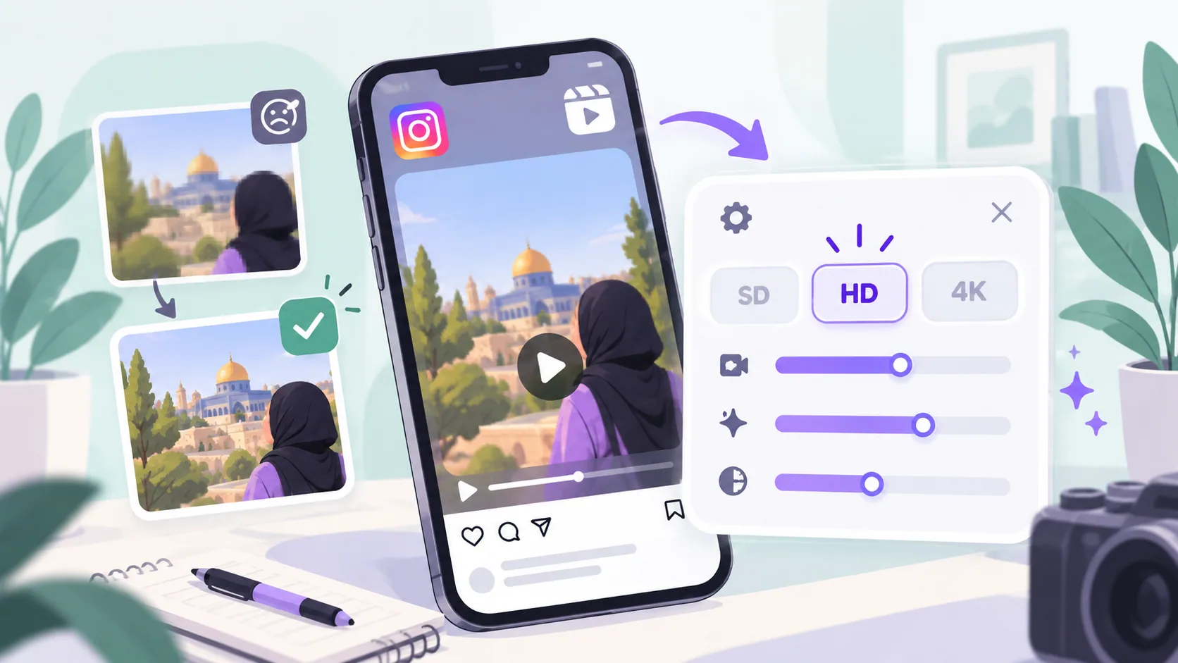 تصویر شاخص تنظیمات کیفیت ویدیو در اینستاگرام: آپلود با کیفیت در اندروید و آیفون